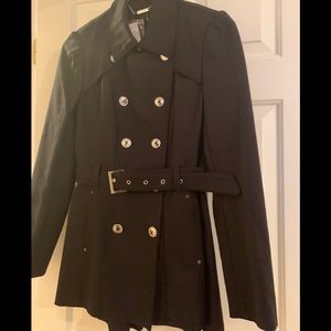 Black Short Trench Coat XS NWT